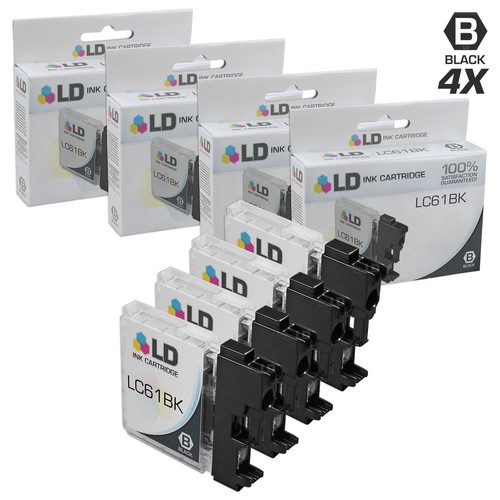 LD Compatible 4PK LC61BK Brother LC61 