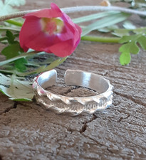 sterling silver thumb ring adjustable no patina - handmade
