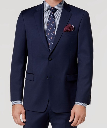 $ 640 Tommy Hilfiger Herren blau moderne Passform Stretch 2-teilig Anzug Jacke Hose 40S