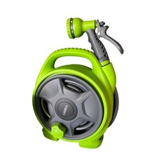 Tubo da giardino Pompa Acqua irrigazione 10 mt Avvolgitubo e pistola regolabile