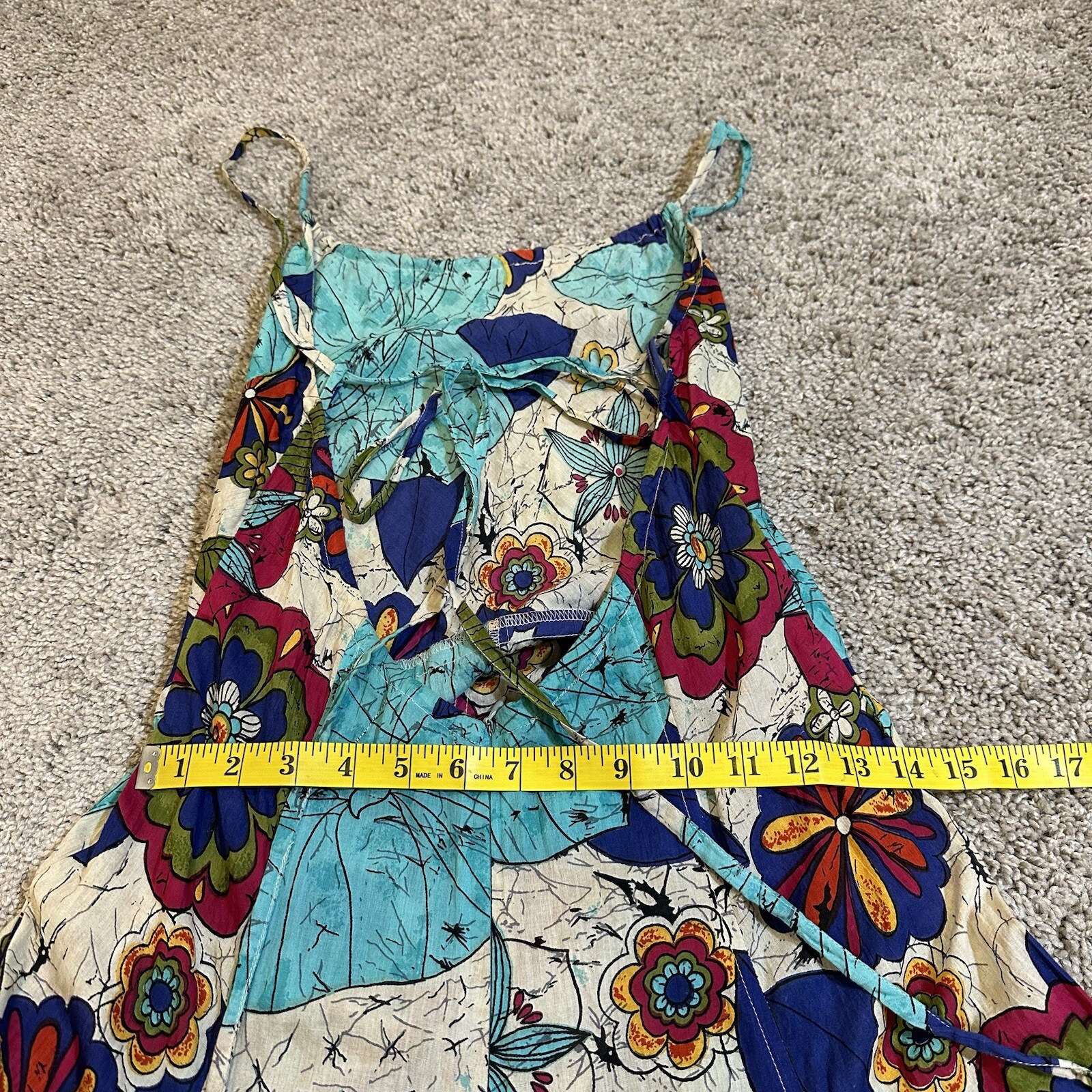 Ash & Sara Multicolor Patchwork 100% Cotton Open … - image 8