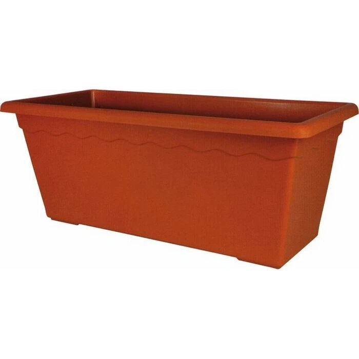 EAC Vaso rettangolare MAXI in polipropilene -100x44x40H cm - Colore terracotta opaco