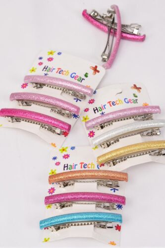 Set of 3 Hair Barrettes 2.5in x 3/8 Girl Secure French Clasp U pick - 第 1/7 張圖片