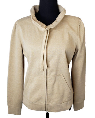 NY & Company Comfort Zone Size Small Beige Gold Metallic Jacket