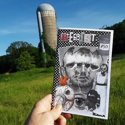 Resist Zine #50 ~ bicycles, chickens, urban farming, DIY, motorcycle trip