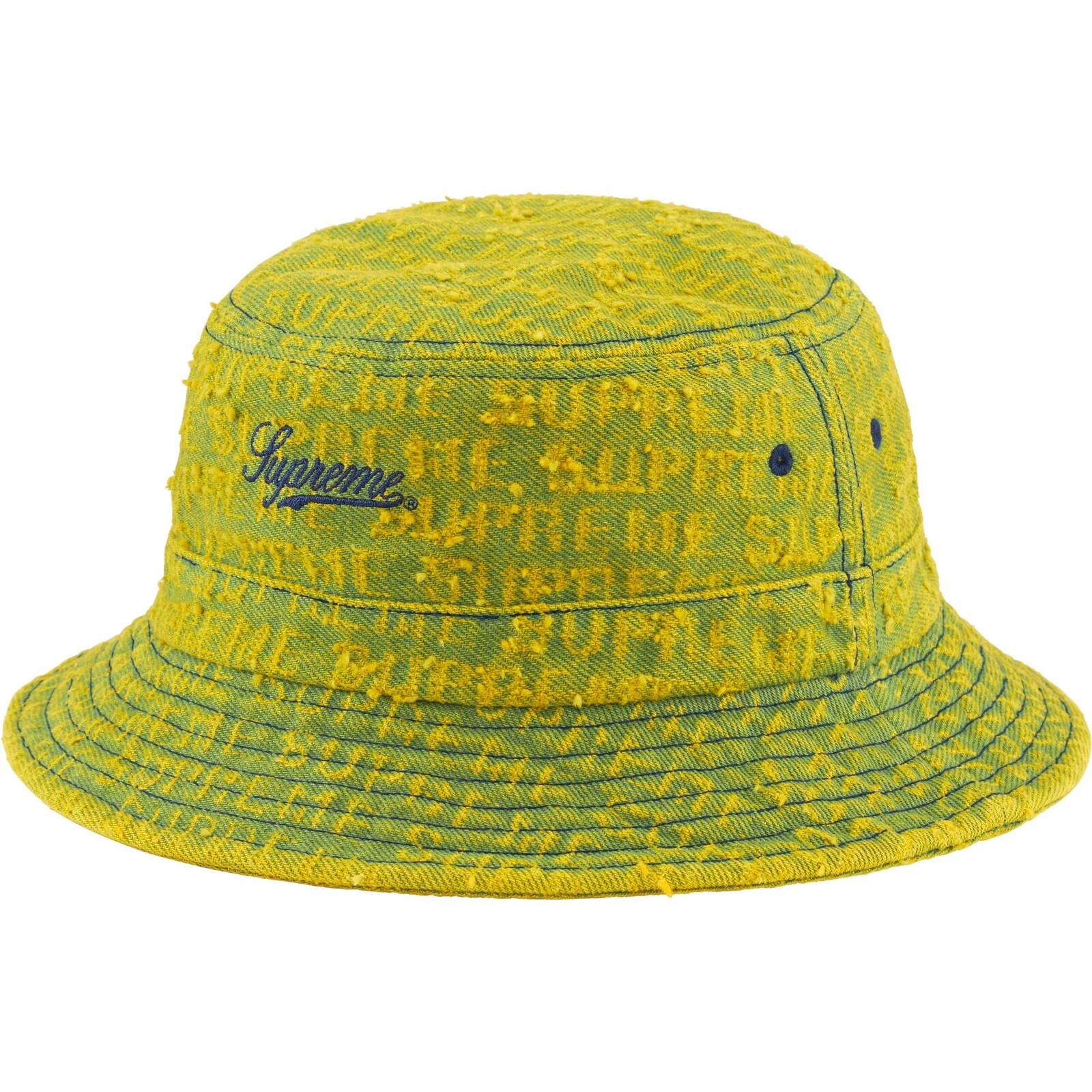 Supreme Needle Punch Denim Crusher (S/M) jaune lavé DSWT NEUF livraison gratuite