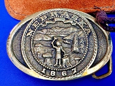 Nebraska State Registered Collection 1977 Solid Brass Heritage Mint Belt Buckle