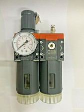 3/8 BSP Filter/Regulator & Lubricator Lockable 0-12 Bar Manual Drain, Metalwork 