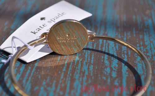 Kate Spade Bangle Bracelet Do Wonders Pave Disc Thin Black Gold Tone New York - Picture 5 of 8