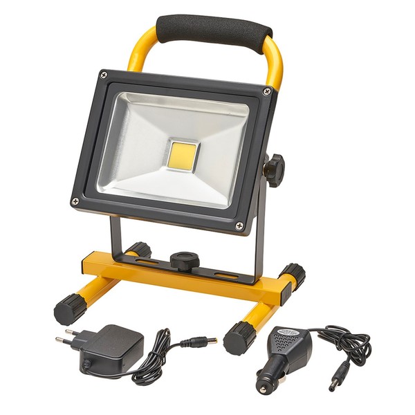 Foco LED 10W Portátil Recargable | Cable red y mechero coche | Batería 3 horas