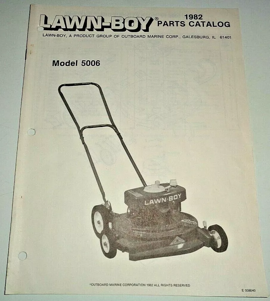 Lawn Boy 5006 Walk Behind Lawn Mower Parts Catalog Manual ORIGINAL 1982