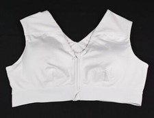 Tommie Copper Copper  Zinc Infused White Zip Front Shoulder Support Bra Sz XL