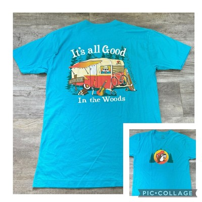Buc-ees T Shirt Sz S Camping It s All Good In The Woods Beaver RV Camper Bucees