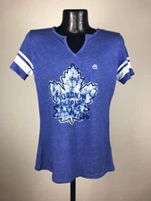 Women's Toronto Maple Leafs Heather Blue Tested V-Neck Tri Blend Shirt NWT Small