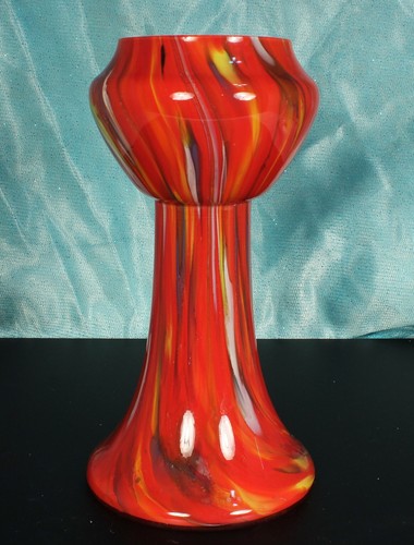KRALIK HYACINTH Vase 1920s CZECH Art Deco Era Cased Spatter Art Glass 7 in FAB - Picture 3 of 16