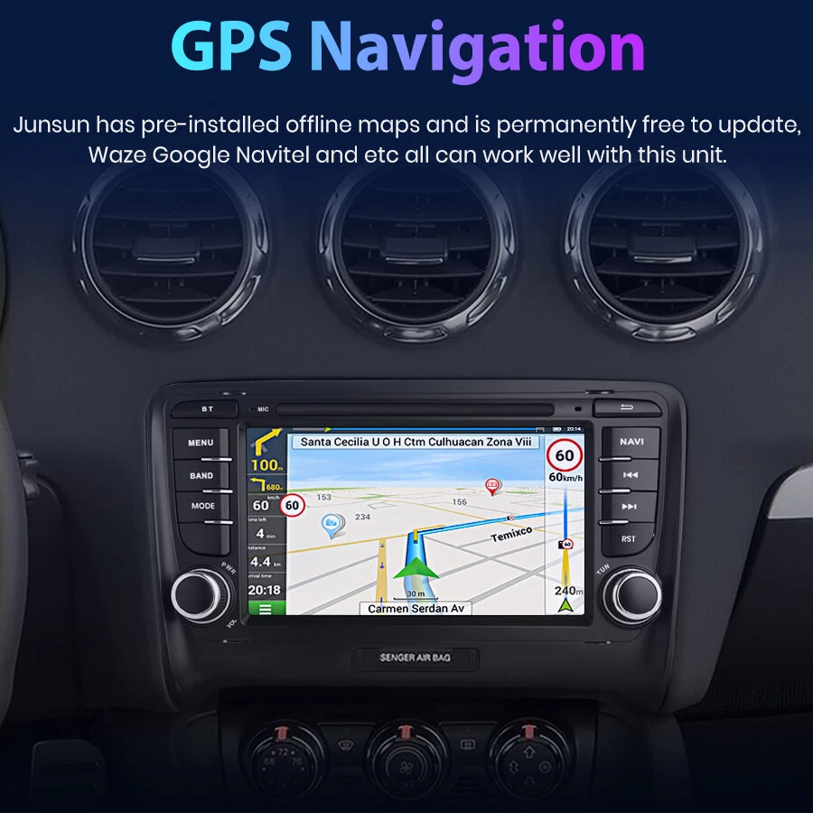 7" Android Autoradio Radio For Audi TT MK2 8J 2006-2012 GPS Sat Nav BT SWC WIFI - Image 3 of 4