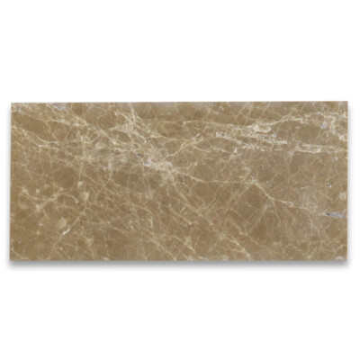 F43P Emperador Light Brown Marble 6x12 Subway Tile Polished