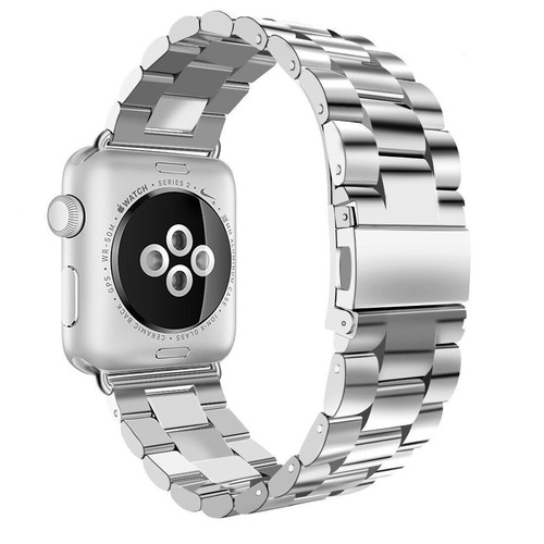 Silver Stainless Steel Metal Watch Band Strap For Apple Watch Series 6 40mm - Picture 2 of 11