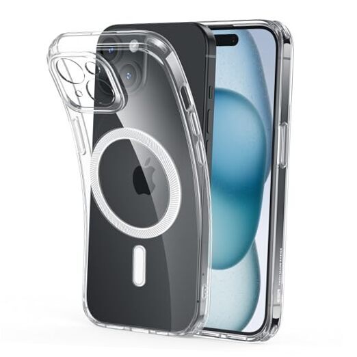 for Case, Compatible with MagSafe, Military-Grade iPhone 15 Clear-MagSafe
