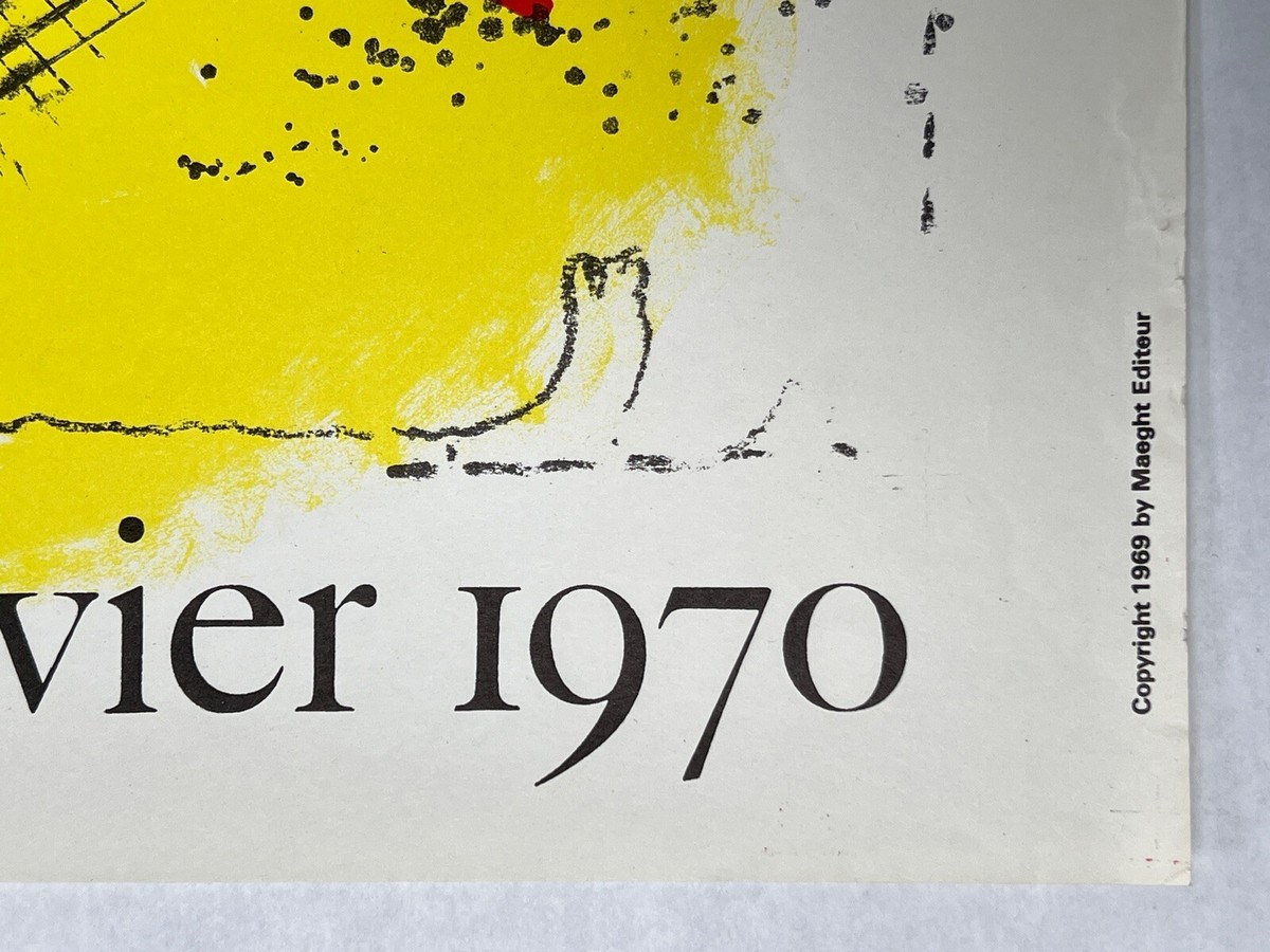MARC CHAGALL 1969 Galerie Maeght VINTAGE LITHOGRAPH EXHIBITION