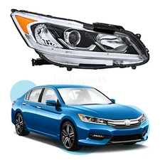Passenger RH Right Headlight Headlamp LED DRL For 2016 2017 Honda Accord Sedan
