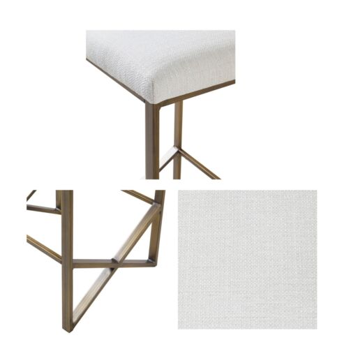 Upholstered Barstool Kitchen, Backless Counter Height Stool Metal Footrest - Picture 9 of 10