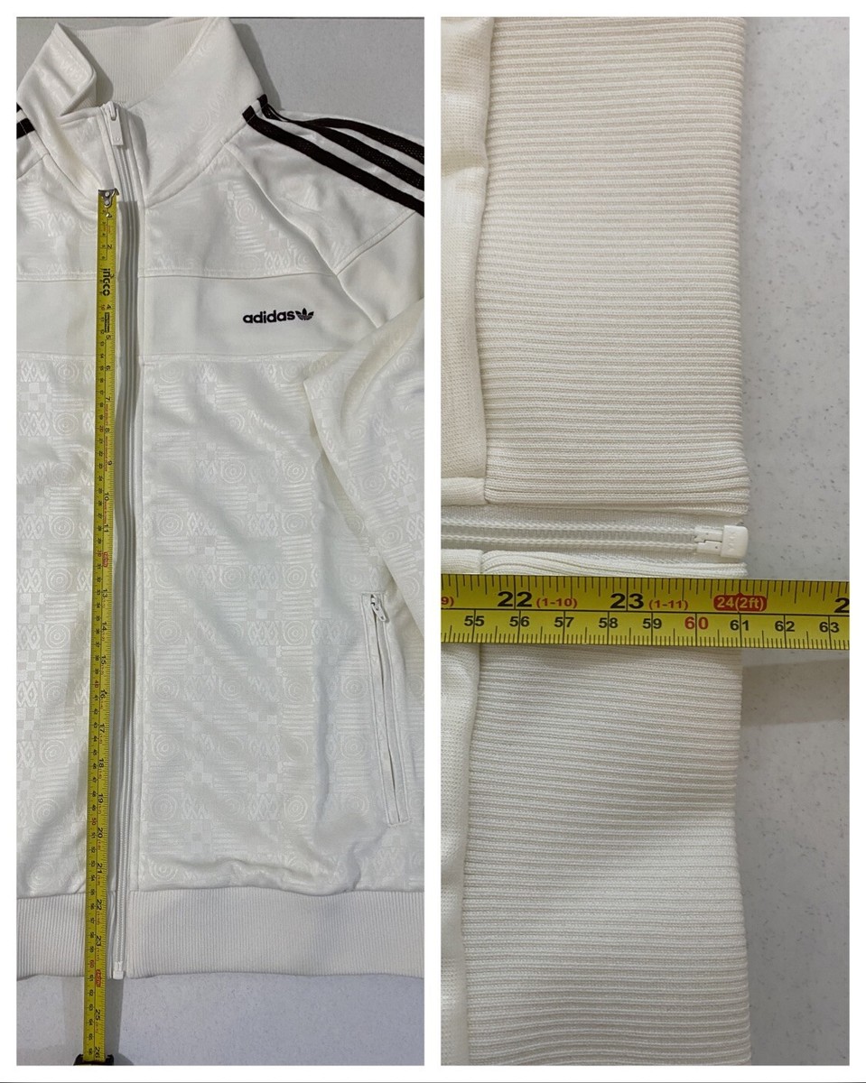 Adidas 80s Premium Embossed 3-Stripes Track Jacket Off White Brown