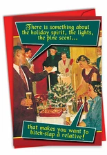 1 Funny Christmas Card with Envelope - The Holiday Spirit C2540XSG