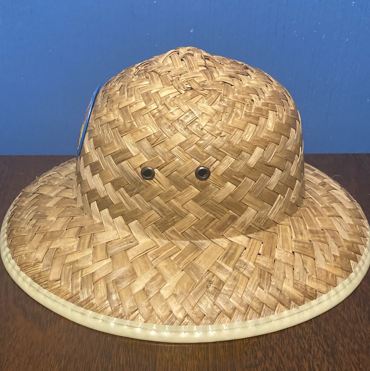 帽子 80s DEAD STOCK VINTAGE ITALY SAFARI HAT VINTAGE 1980s “Safari Guide” Straw Bucket Hat - Kids Youth Costume
