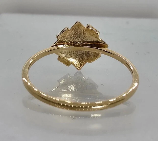 Stackable 14k Three Color Gold Heart Flower Ladies Ring Size 7 - Image 2 of 4