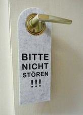 Filz T&uuml;rschild Filzschild T&uuml;rh&auml;nger hellgrau Bitte nicht st&ouml;ren 2 Seiten Druck