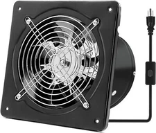6/8/10" Exhaust Fan Ventilation Extractor Fan 110V Wall-Mounted Blower Duct Fan