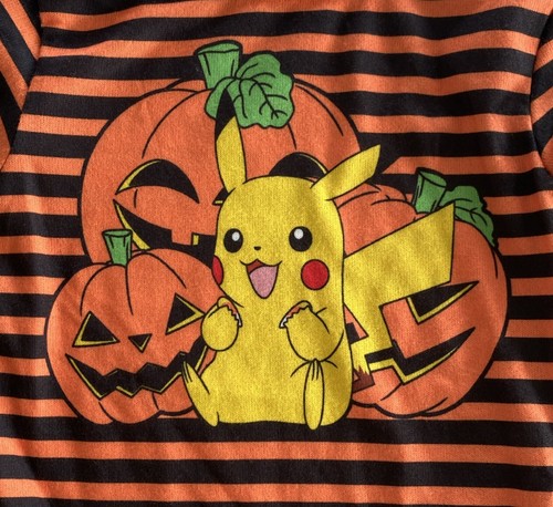 Pokemon Halloween 2 piece Black/Orange Striped PJ Set-Kids Size 6 NEW - Picture 4 of 10