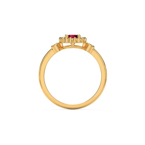 Flower Shape ruby and moissanite gemstone 925 Silver wife gift ring - Picture 6 of 6