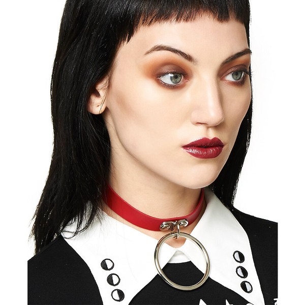 Banned Alternative Choker - Luna Rot Gothic Okkult Alternative-image