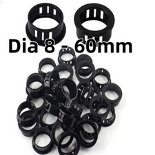 Dia 8 - 60mm Snap in Cable Hose Cover Bushing Grommet Wire Tidy Protector Black