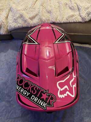 Fox v1 motocross helmet with Rockstar Energy Drink design | eBay