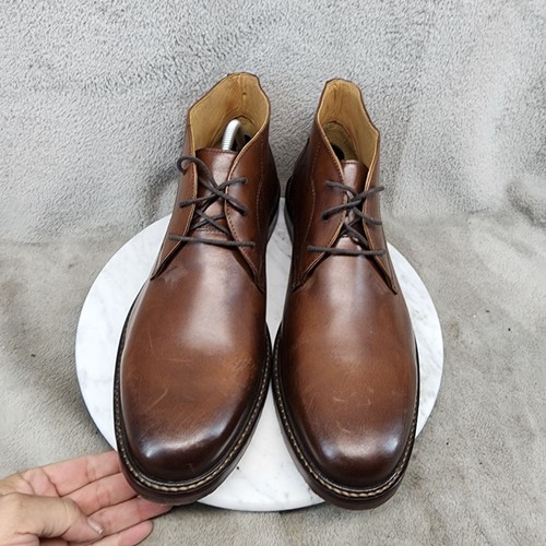 Scarpe Johnston & Murphy da uomo taglia 12 stivali chukka con lacci in pelle marrone *nuovi senza etichette* - Foto 3 di 12
