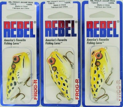 (3) Rebel Lures Topwater Frog-R Bait Swamp Frog T30510 Brand New In Pack