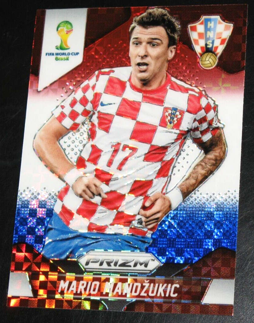 2014 Prizm World Cup Mario Mandzukic Red White & Blue Plaid RWB Croatia