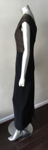 Chevron Bodycon Vintage Años 90 Plunging V Spandex Largo Cóctel Fiesta Vestido M 8 - Imagen 6 de 7