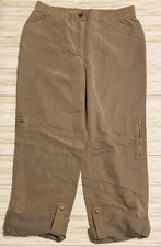 CHICO S Womens Size 0 Taupe Casual Roll-Up Cargo Capris