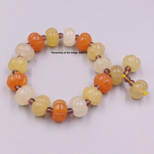 Wholesale 2pcs Natural Chinese Jade Multicolor Handmade Bracelet 6.3" Wrist #11 - Picture 2 of 7