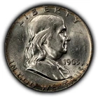 1963 50c Franklin Silver Half Dollar - Colorful Rim Toning - SKU-H3764