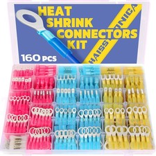 Marine Grade Heat Shrink Butt Connectors 160PCS Tinned Red Copper AWG26-10
