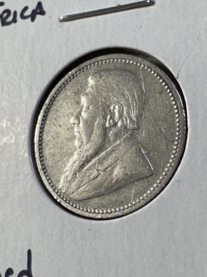 Moneda de plata de 6 peniques Sudáfrica 1894 baja acuñación limpia Foto 3 de 4