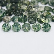 4mm 5 pcs Natural Moss Agate Faceted  round G...