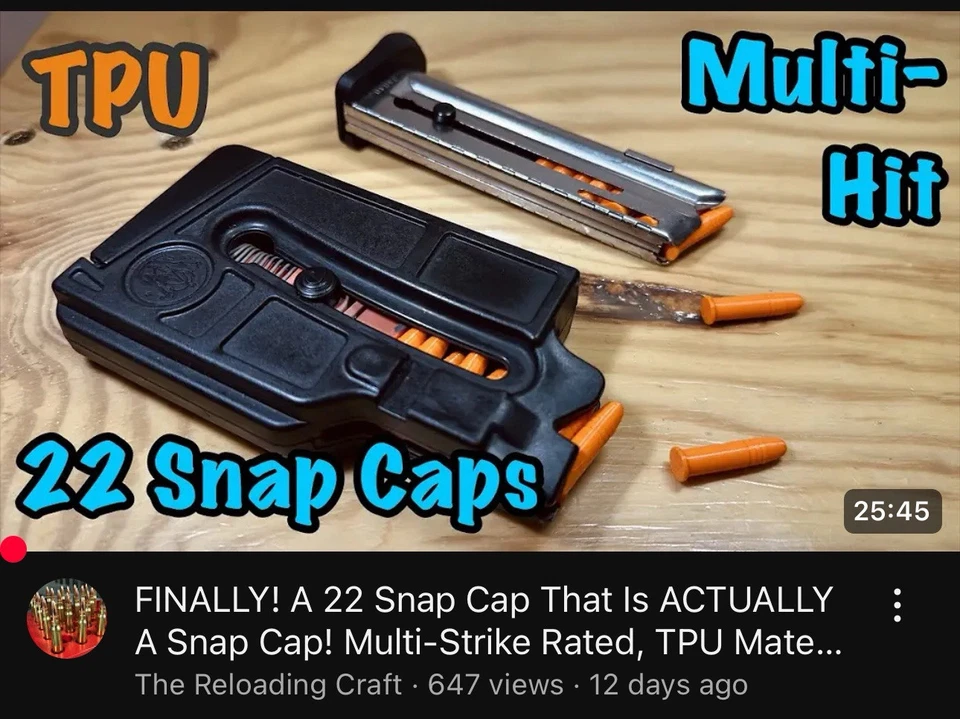 Paquete de 10 - Tapa a presión DRY FIRE RATED 22LR LLANTA ESTÁNDAR - TPU - Maniquí redondo inerte Foto 3 de 4