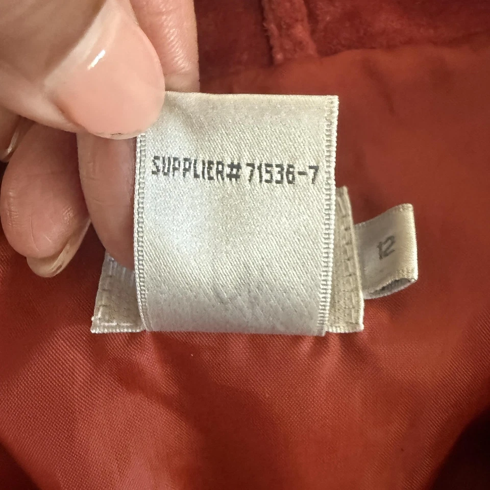 Vintage Suede Jacket sz 12 Crop Leather Button Front Pockets Cropped 90s - Image 4 of 4