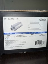 Ultra Quiet Resonator. 2.50 Inletoutlet. Stainless Finish. New In Package. Usa